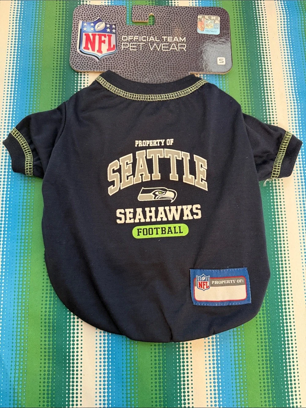 NFL Seattle Seahawks Navy Blue Pet Tee size small